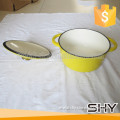 Yellow color cast iron outside enamel boiler cookware